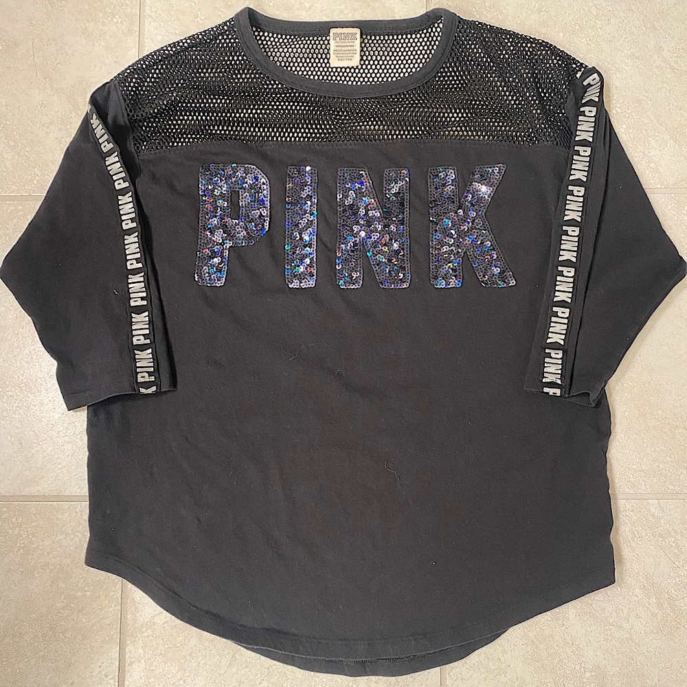 Pink Bling Mesh Tee